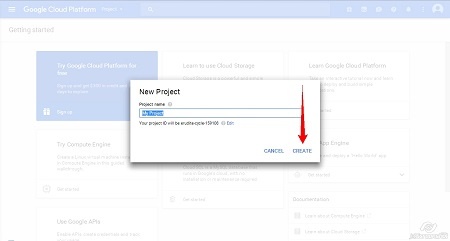 Google Cloud Platform - Create Project step3