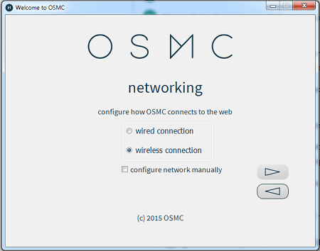 OSMC Installation Select Networking