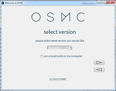OSMC Installation Select Version
