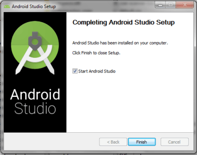 Android Studio Completing Setup Panel